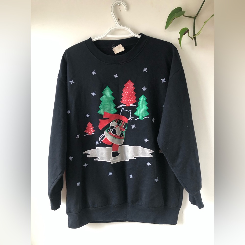 Vintage cat Christmas sweater
